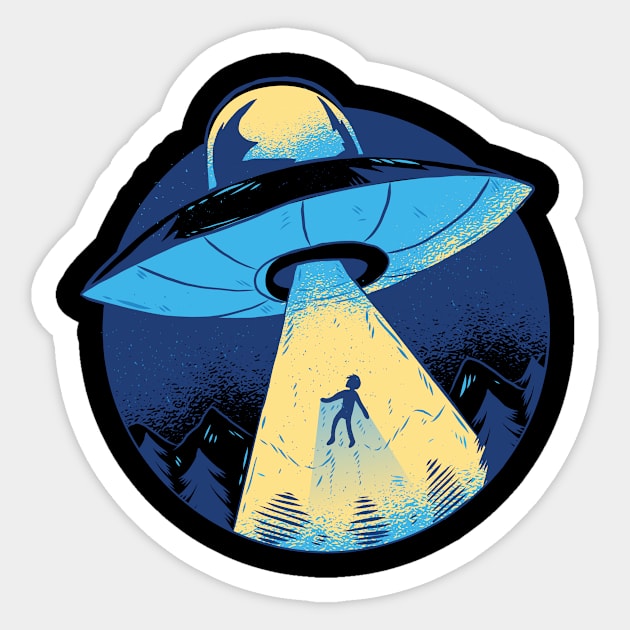 Ufo Abduction Sticker by EarlAdrian